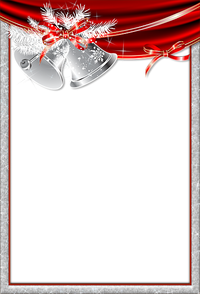This png image - Christmas Transparent Frame With Silver Bells, is available for free download