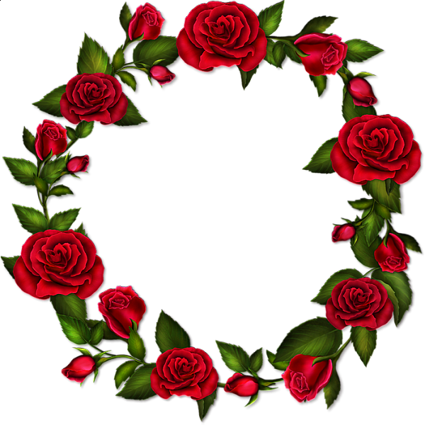 This png image - Circle Roses Transparent Frame, is available for free download