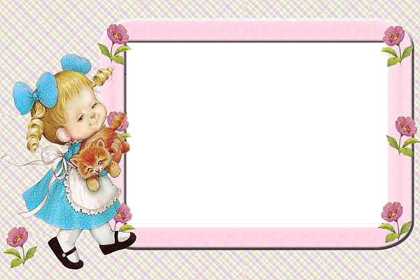 This png image - Cute Girl Pink Transparent Frame, is available for free download