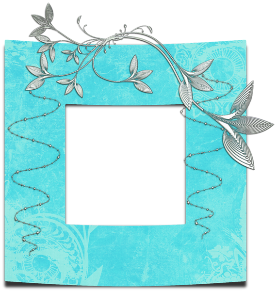This png image - Cute Art Transparent Blue PNG Photo Frame, is available for free download