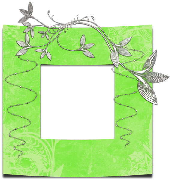 This png image - Cute Art Transparent Green PNG Photo Frame, is available for free download