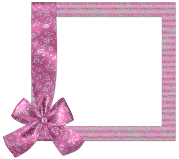 This png image - Cute Baby Pink PNG Frame with Bow, is available for free download