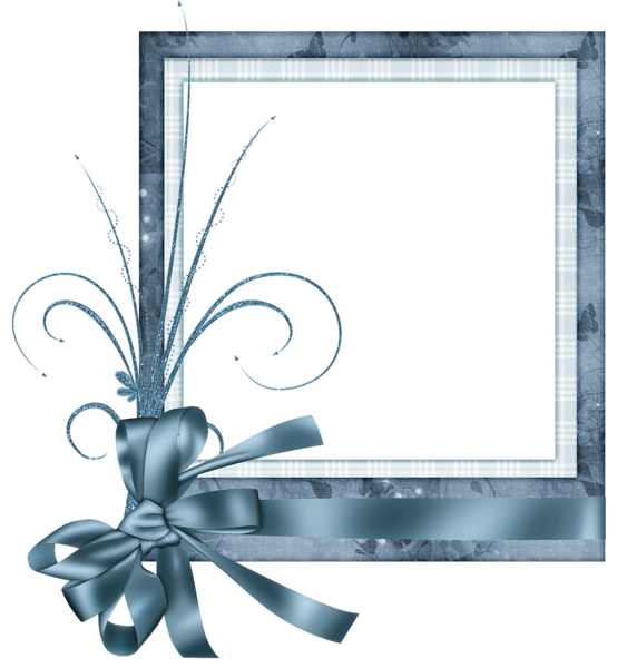 This png image - Cute Blue Transparent Frame with Bow, is available for free download