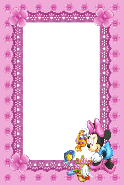 This png image - Cute Kids Prink Mini Mouse Transparent Frame, is available for free download