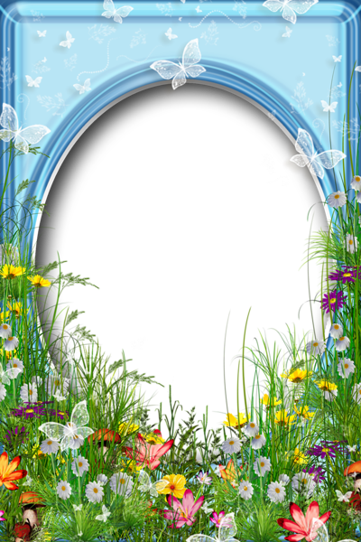 This png image - Cute PNG Summer Photo Frame with Flowers, is available for free download