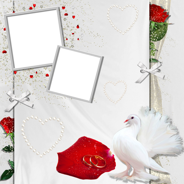 This png image - Cute PNG Wedding Photo Frame, is available for free download