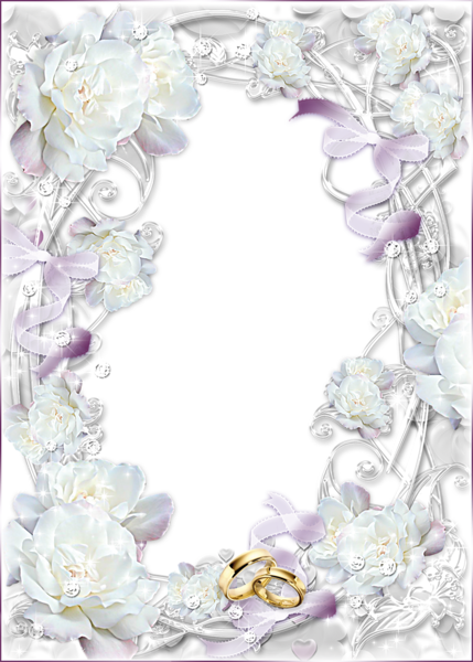 This png image - Delicate Transparent Wedding Photo Frame, is available for free download
