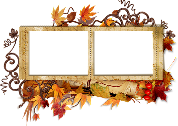 This png image - Double Transparent Autumn Frame, is available for free download