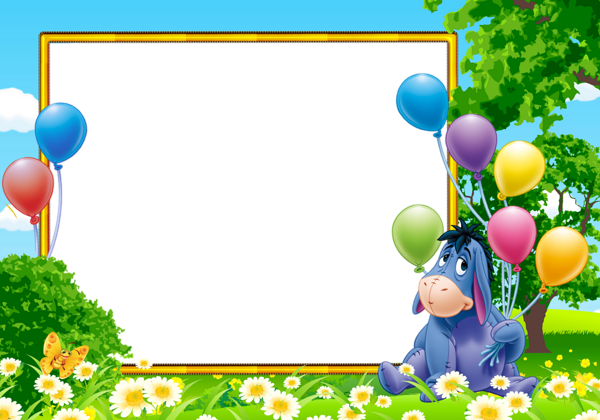 This png image - Eeyore from Winnie the Pooh Kids Transparent Photo Frame, is available for free download
