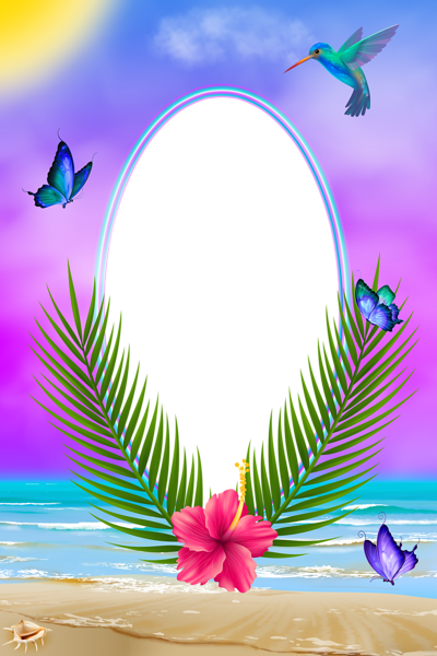 This png image - Exotic Summer PNG Transparent Frame, is available for free download