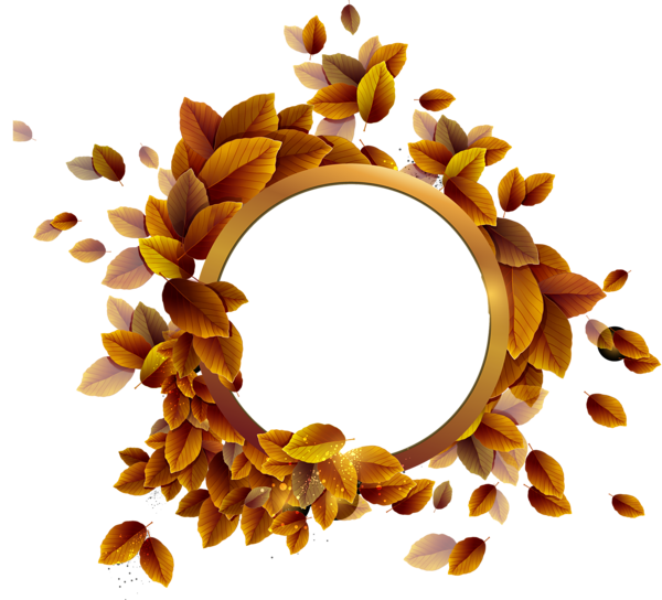 This png image - Fall Leaves Round PNG Frame, is available for free download