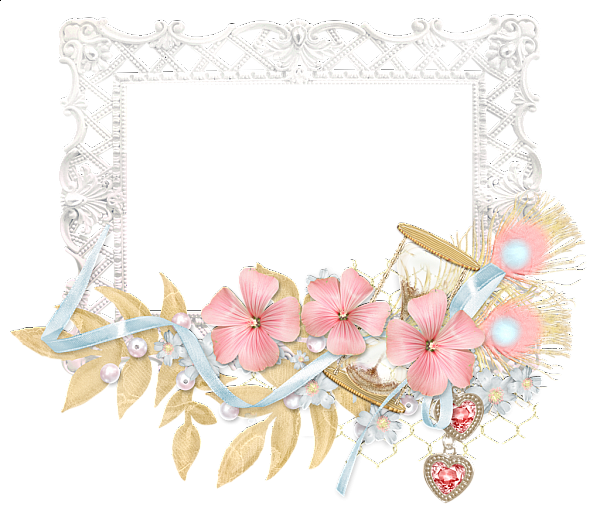 This png image - French Transparent Frame with Flowers, is available for free download