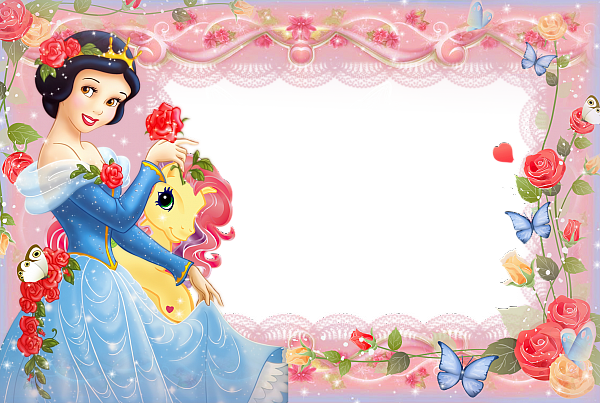 This png image - Girls Transparent Frame with Princess Snow White, is available for free download