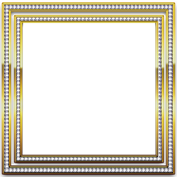 This png image - Gold and Silver Transparent Frame with Diamonds, is available for free download