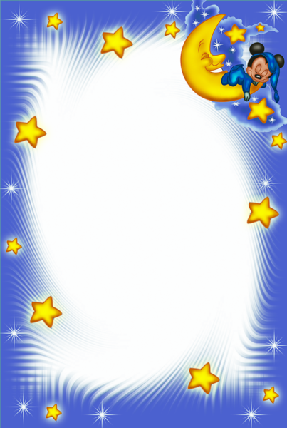 This png image - Good Night Kids PNG Blue Frame, is available for free download
