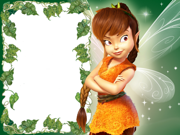 This png image - Green Kids Transparent Photo Frame with Fairy, is available for free download