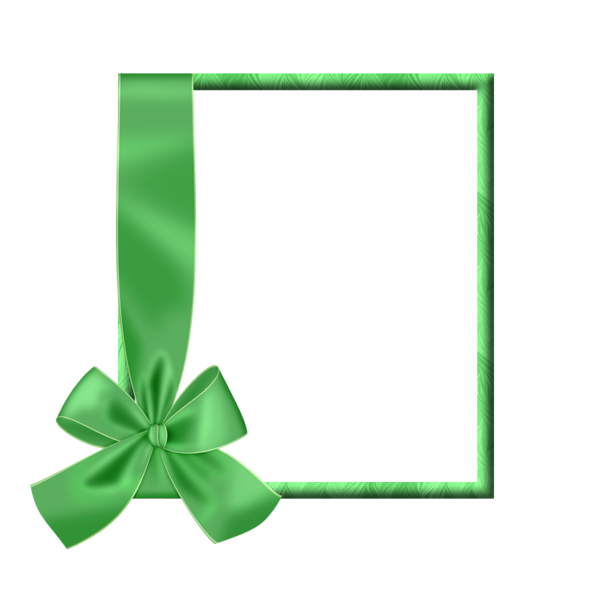 This png image - Green Transparent Frame with Bow, is available for free download
