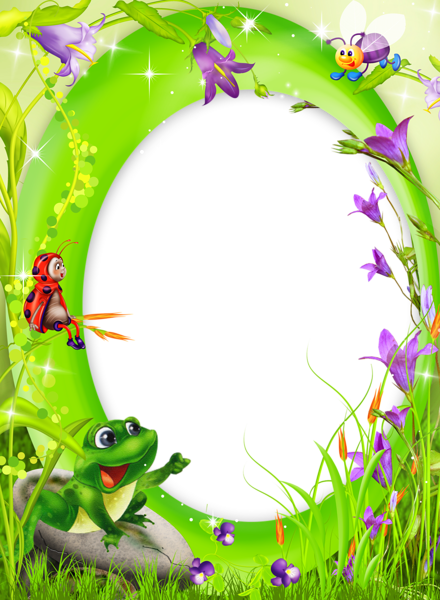 This png image - Green Transparent PNG Photo Frame with Frog, is available for free download