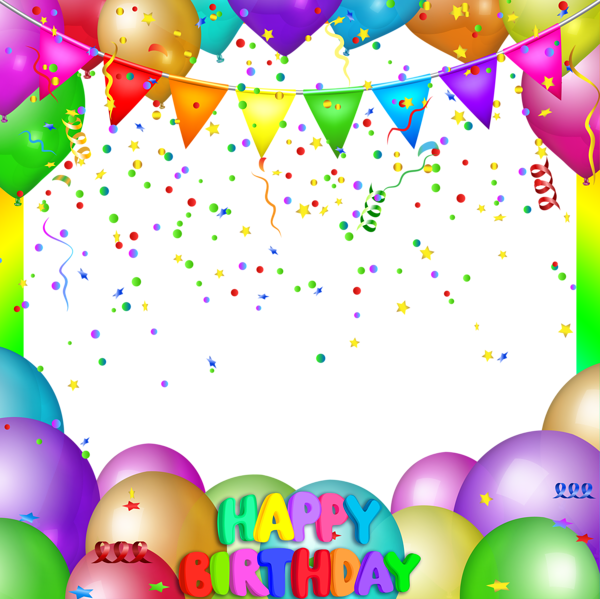 This png image - Happy Birthday Balloons Transparent PNG Frame, is available for free download