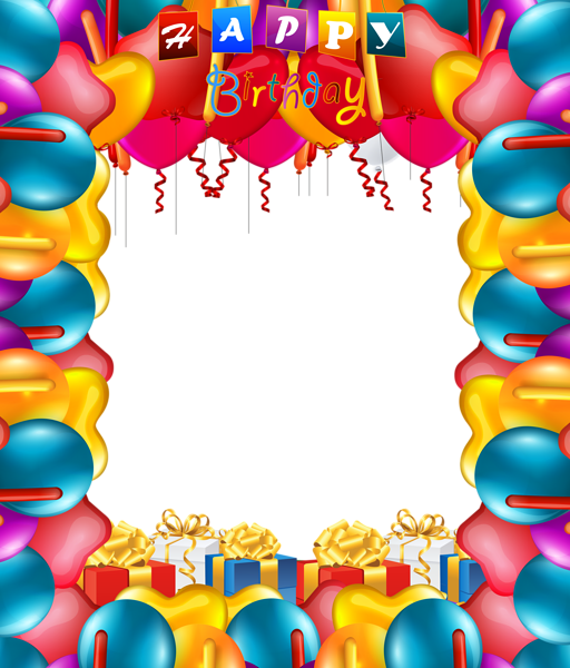 This png image - Happy Birthday Balloons Transparent PNG Frame, is available for free download