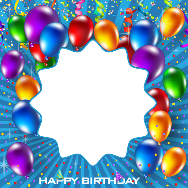 Happy Birthday Blue PNG Frame | Gallery Yopriceville - High-Quality ...