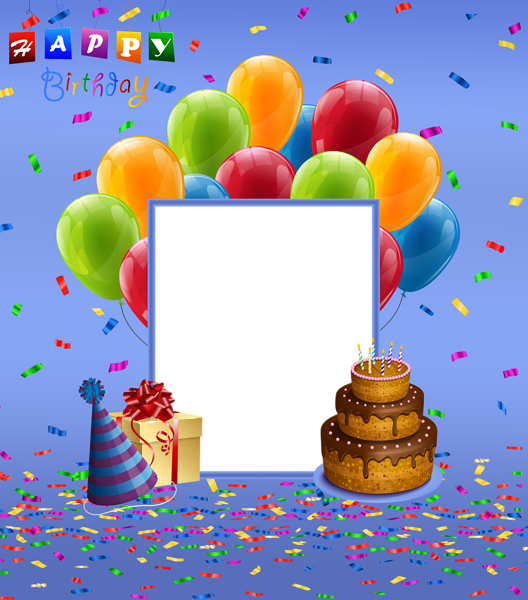 Happy Birthday Blue Transparent PNG Frame | Gallery Yopriceville - High ...