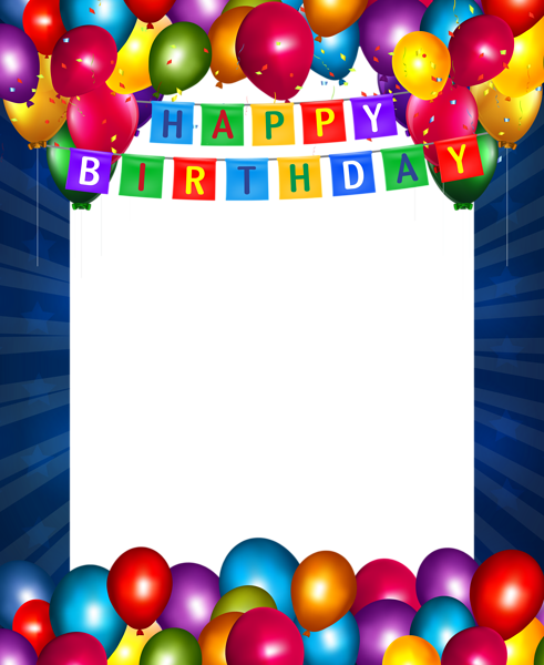 Happy Birthday Blue Transparent PNG Frame | Gallery Yopriceville - High ...