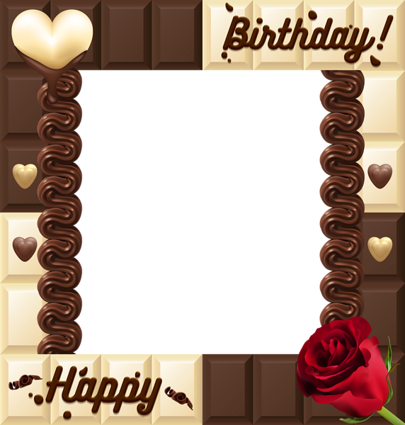This png image - Happy Birthday Chocolate Transparent PNG Frame, is available for free download