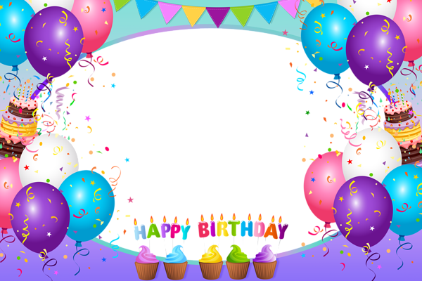 This png image - Happy Birthday Festive Transparent Frame, is available for free download