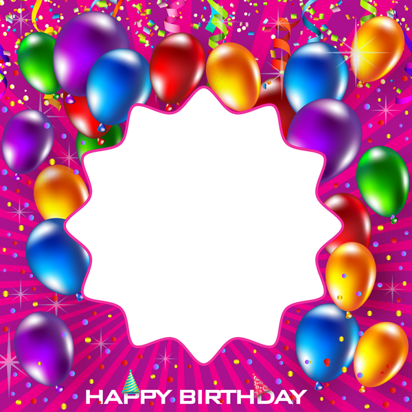 This png image - Happy Birthday Pink PNG Frame, is available for free download