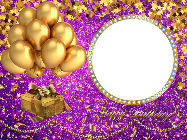 This png image - Happy Birthday Shining PNG Frame, is available for free download