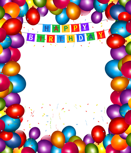 This png image - Happy Birthday Transparent Balloons PNG Frame, is available for free download