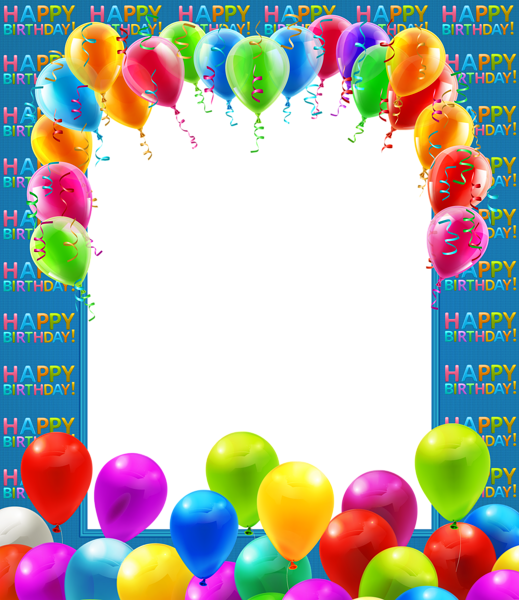 This png image - Happy Birthday Transparent PNG Frame with Balloons, is available for free download