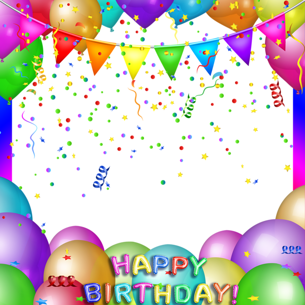 Happy Birthday Transparent Party PNG Frame | Gallery Yopriceville ...