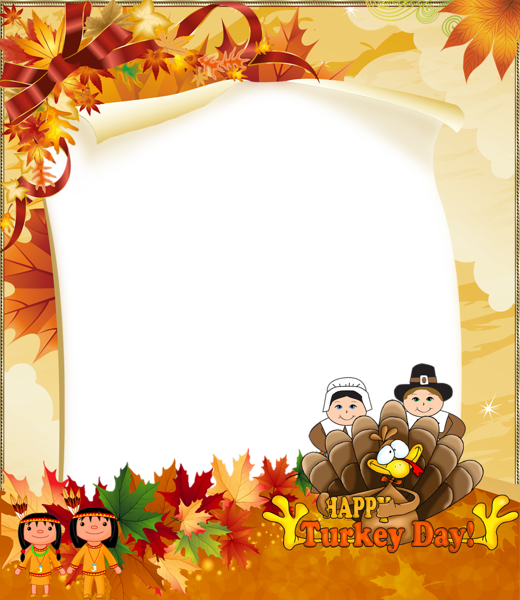 This png image - Happy Turkey Day PNG Photo Frame, is available for free download