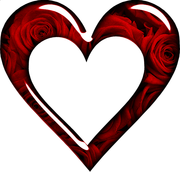 This png image - Heart Rose Transparent Frame, is available for free download