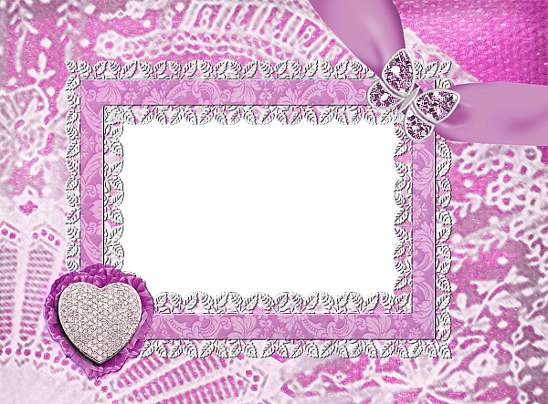 This png image - Heart and Butterfly Jewellery Pink Transparent Frame, is available for free download