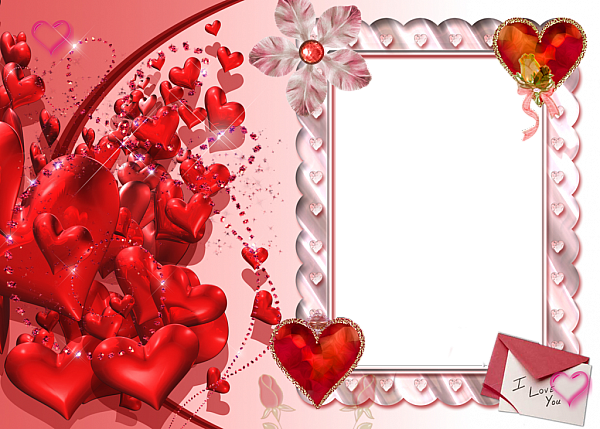 This png image - I Love You Heart Transparent Frame Red, is available for free download