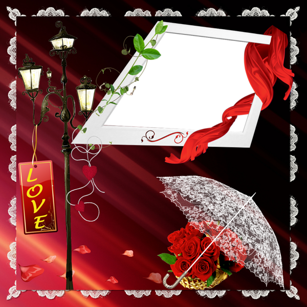 This png image - Interesting Red Love Photo Frame, is available for free download