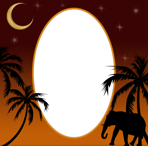 This png image - Jungle Night PNG Transparent Frame, is available for free download