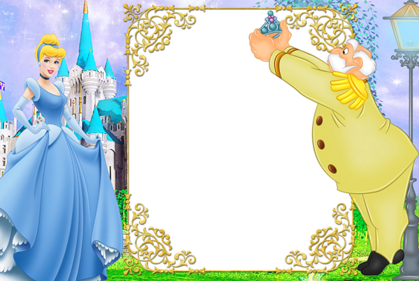 This png image - Kids Cinderella Blue Transparent Frame, is available for free download