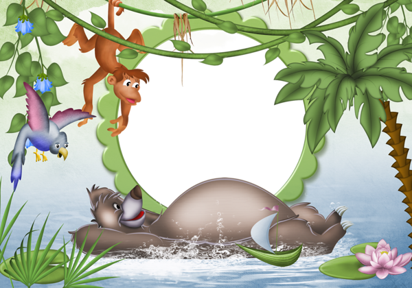This png image - Kids Jungle Transparent Photo Frame, is available for free download