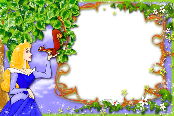 This png image - Kids PNG Photo Frame with Princess Aurora, is available for free download