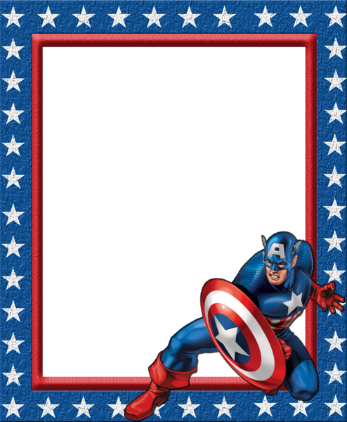 This png image - Kids Transparent Frame with Captain America, is available for free download