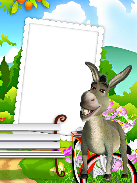 This png image - Kids Transparent Frame with Donkey, is available for free download