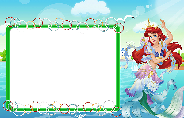 This png image - Kids Transparent Frame with Princess Ariel, is available for free download