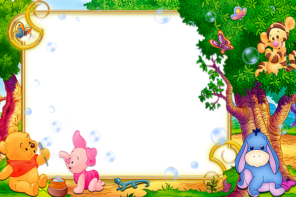 This png image - Kids Transparent Frame with Winnie the Pooh, is available for free download