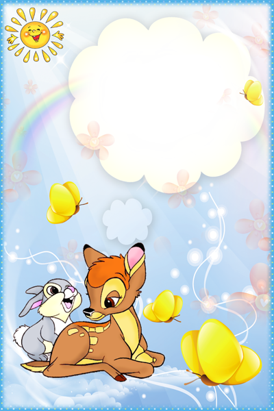 This png image - Kids Transparent PNG Frame with Rabbit and Deer, is available for free download