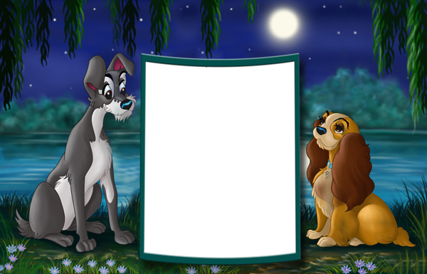 This png image - Lady and the Tramp PNG Kids Frame, is available for free download
