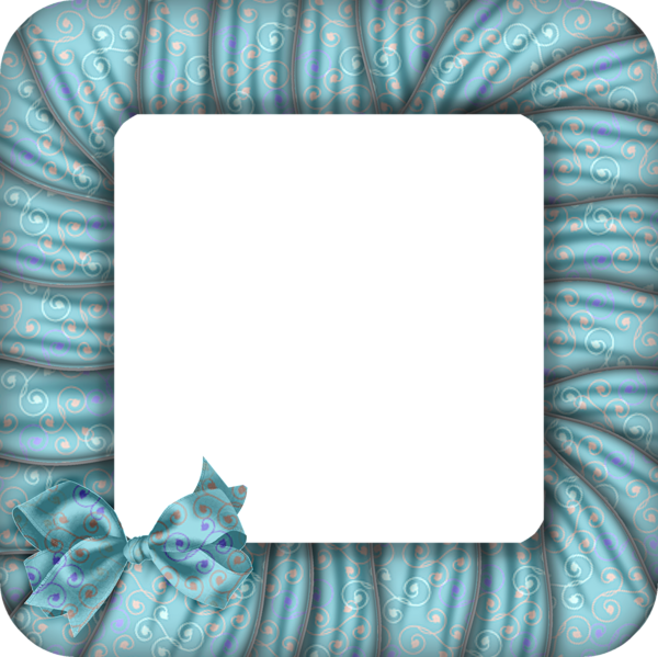 This png image - Large Transparent Blue Photo Frame PNG with Bow, is available for free download